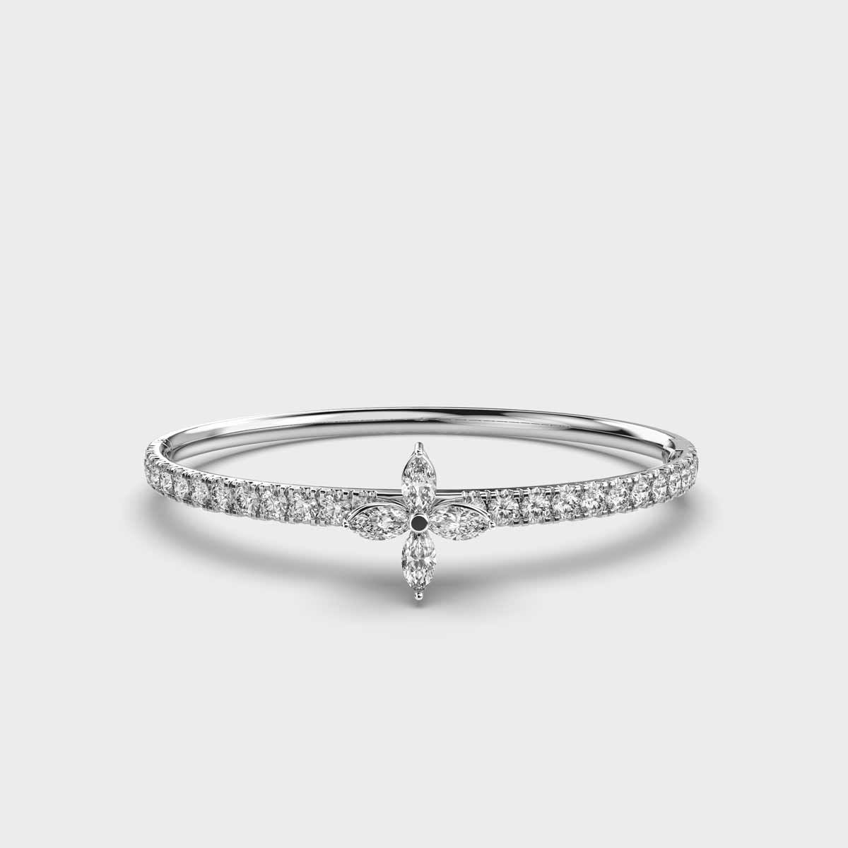 Alluring Floral Fixed Diamond Bracelet