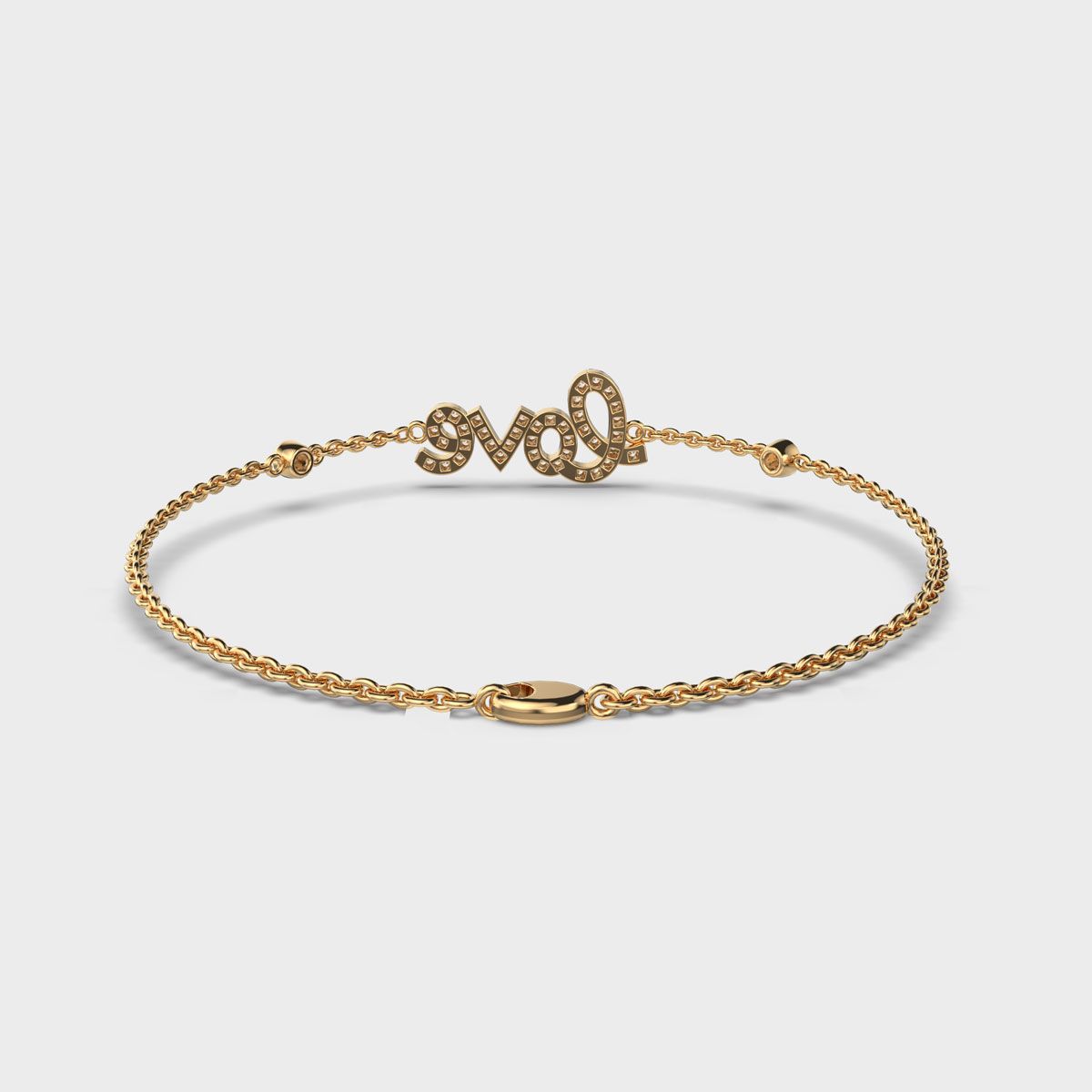 Dear Love Chain Bracelet with Diamonds