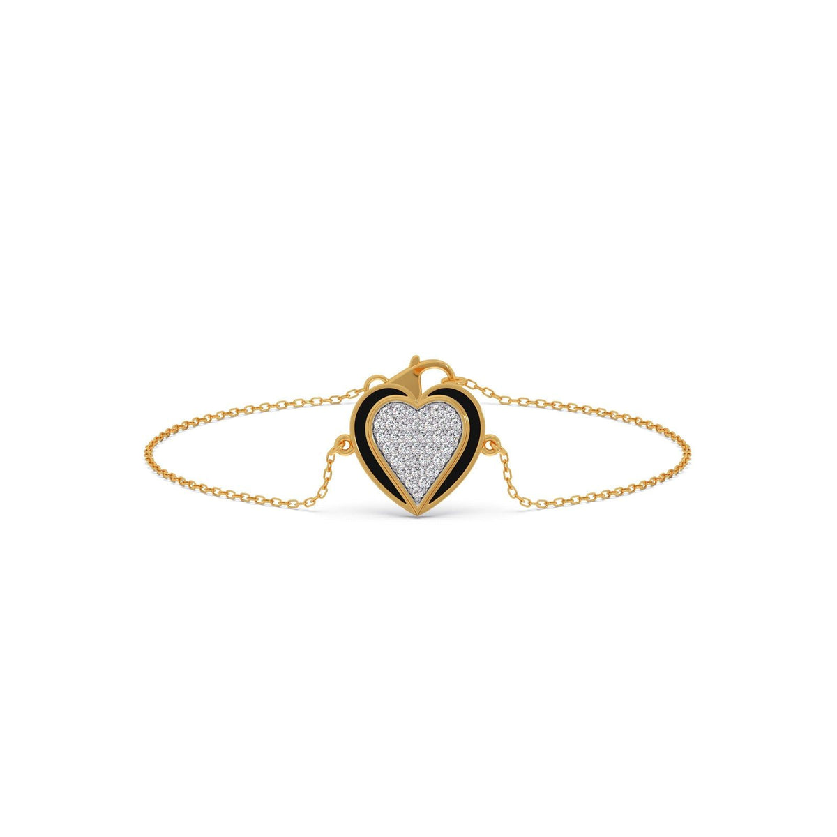 Ceramic Heart Diamond Chain Bracelet