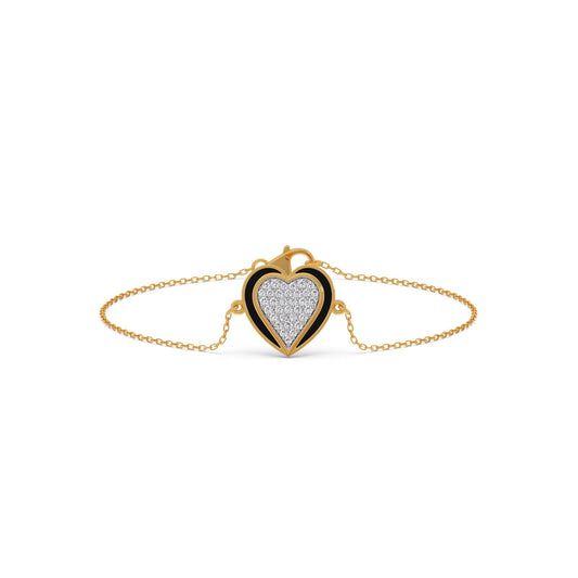 Ceramic Heart Diamond Chain Bracelet