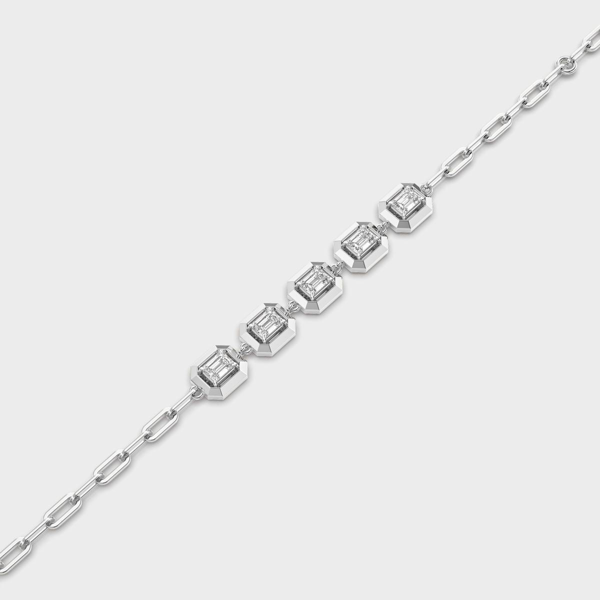 Octagon Bezel Emerald Diamond Bracelet