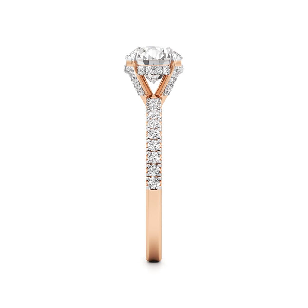 Round Solitaire with Double EncTitlerusted Ring