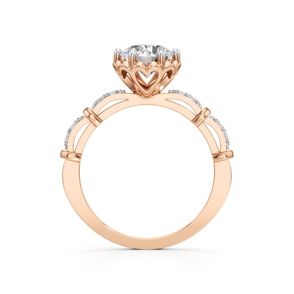 Aurora Crown Solitaire Ring