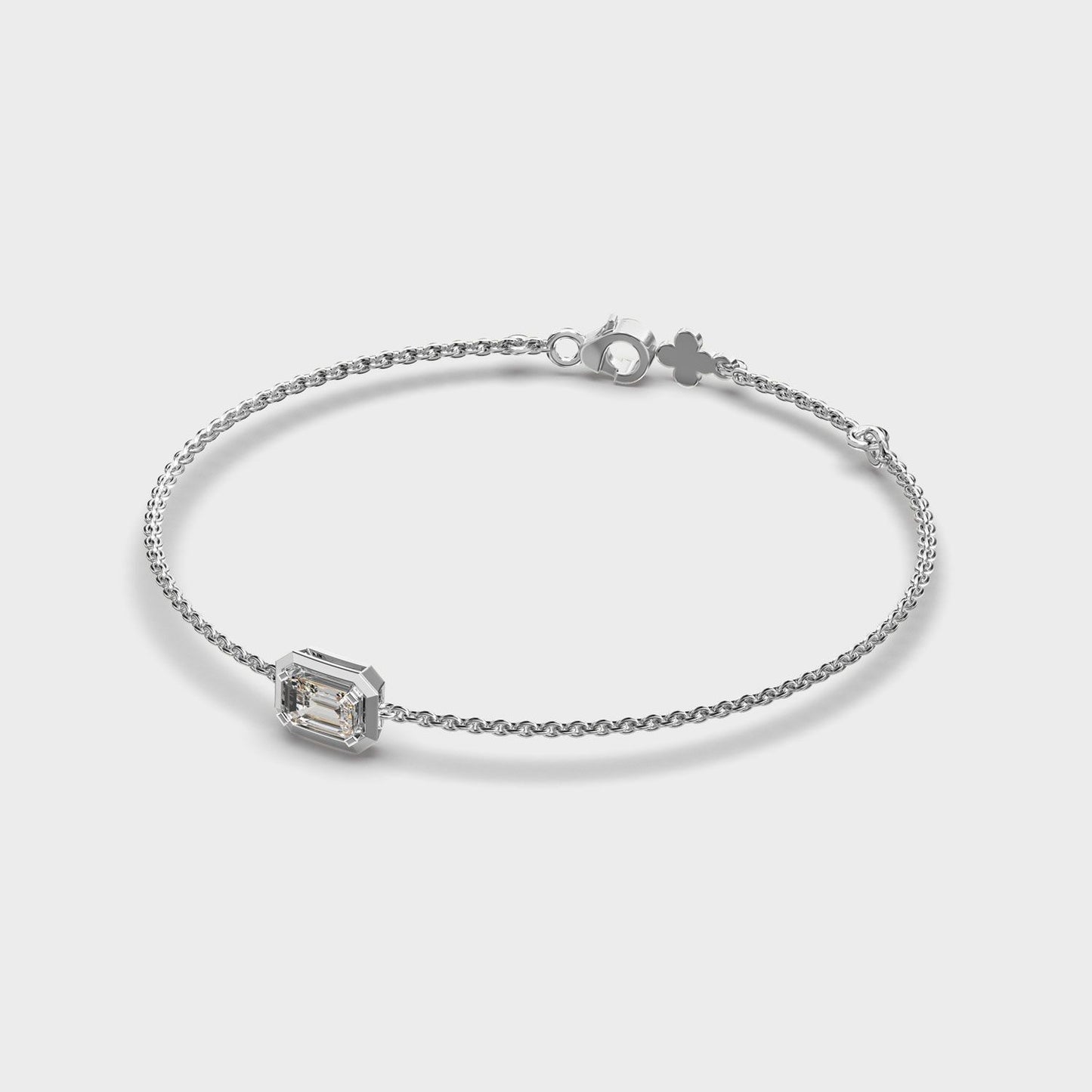Minimal Everyday Emerald Diamond Bracelet