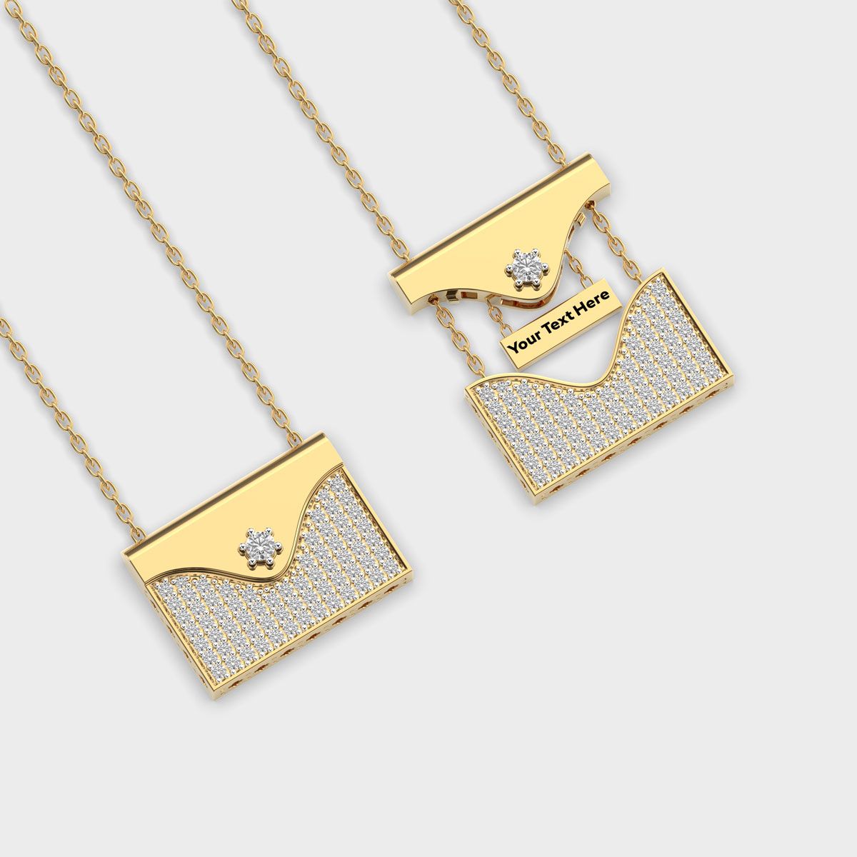 Special Message For You Engraveable Diamond Necklace