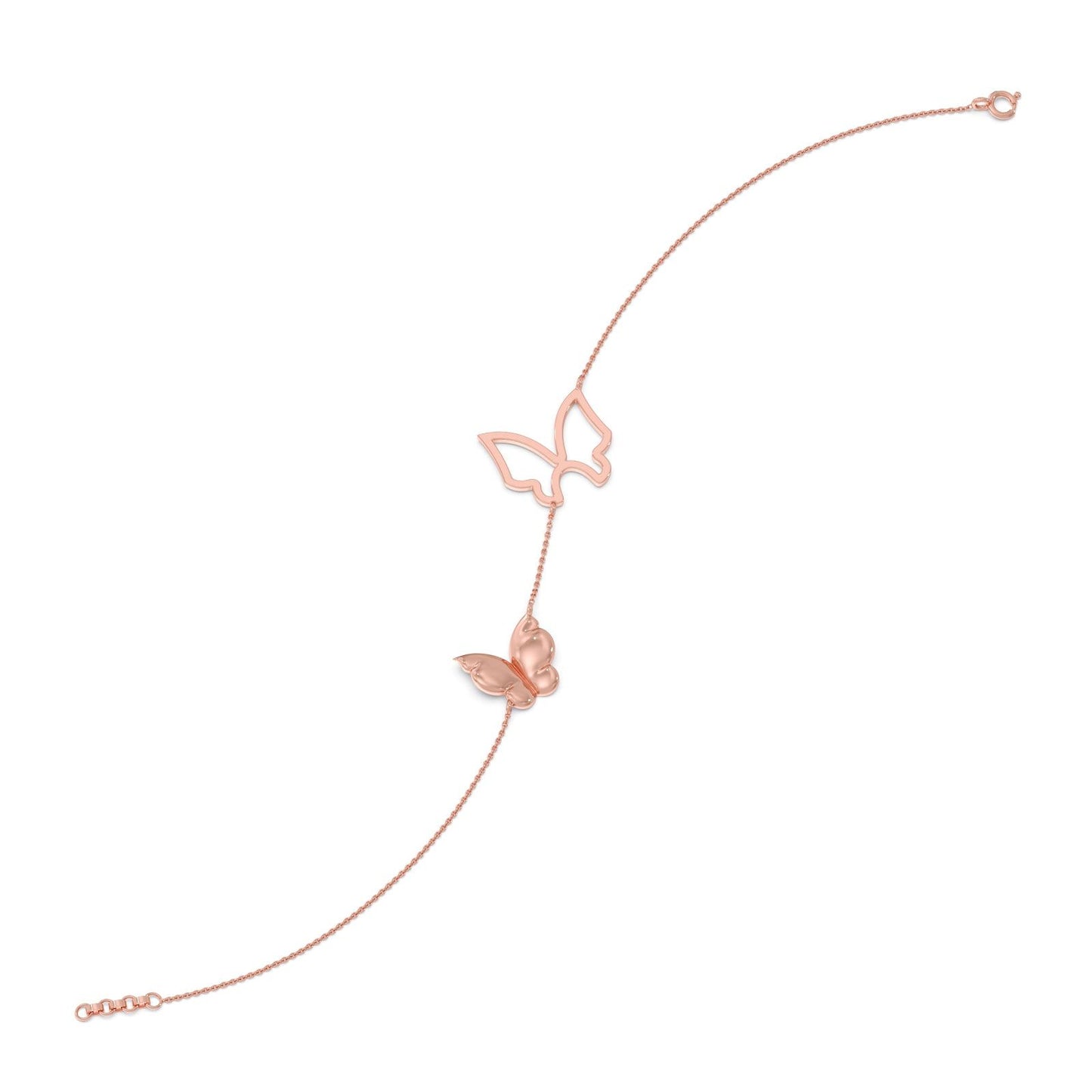 Butterfly Plain Gold Chain Bracelet