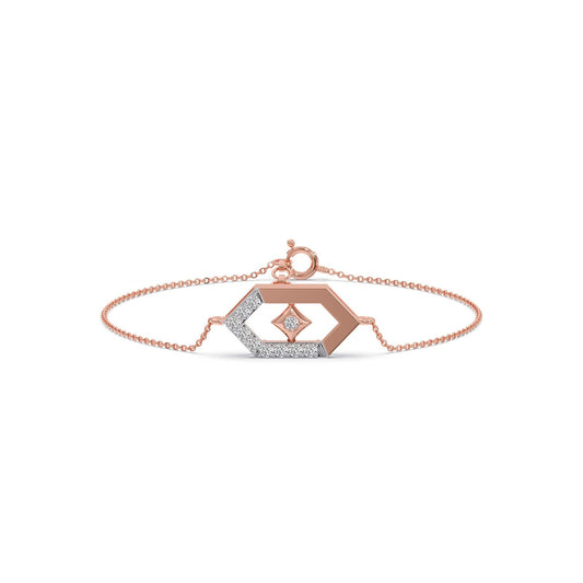 Six-Sided Glamour Diamond Chain Bracelet