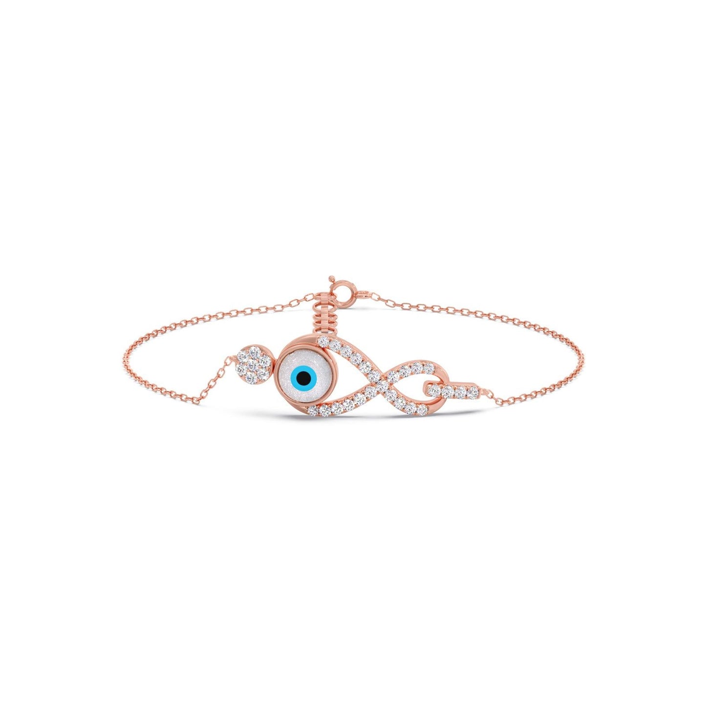 Infinite Evil Eye Round Diamond Bracelet