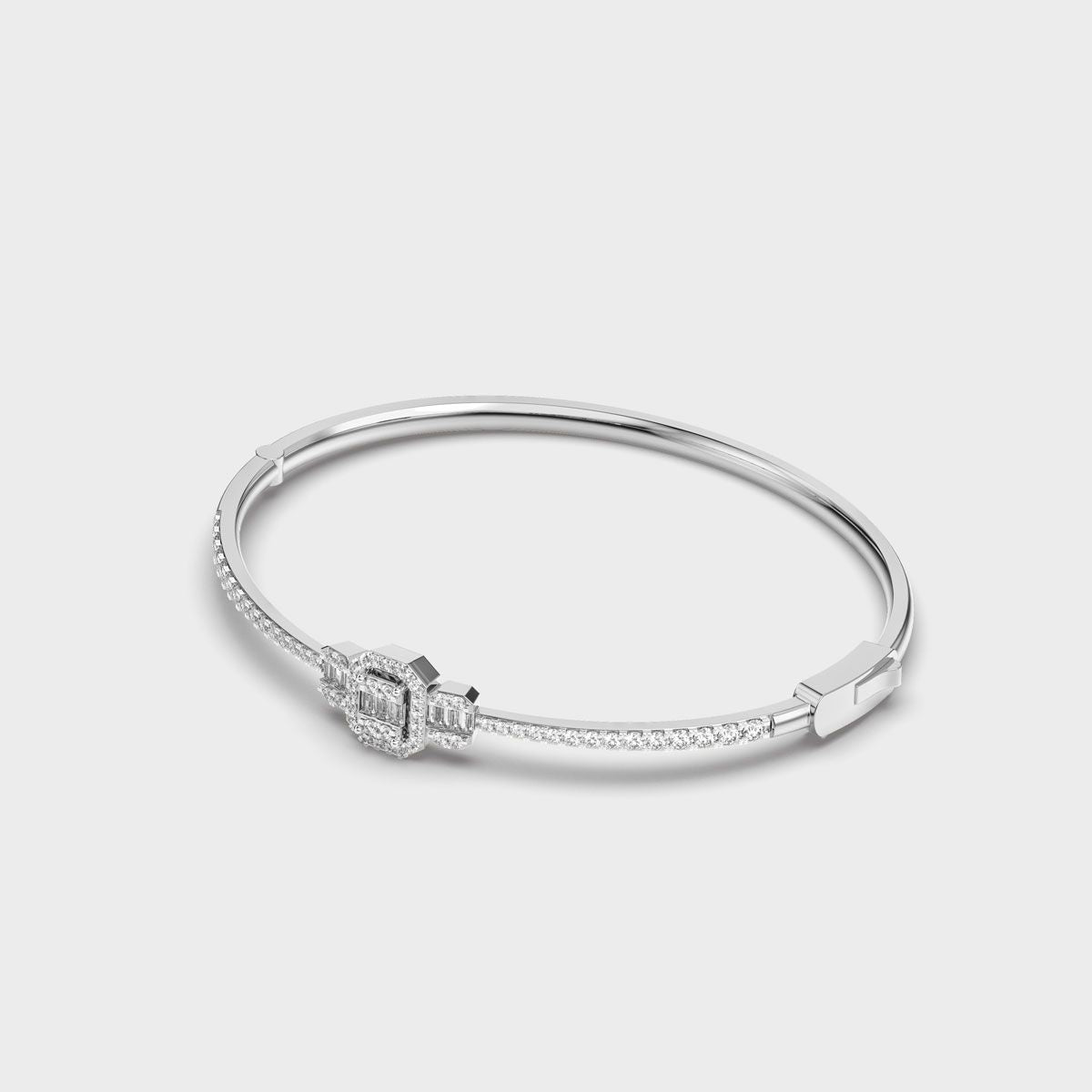 Minimalist Club Floral Diamond Bangle