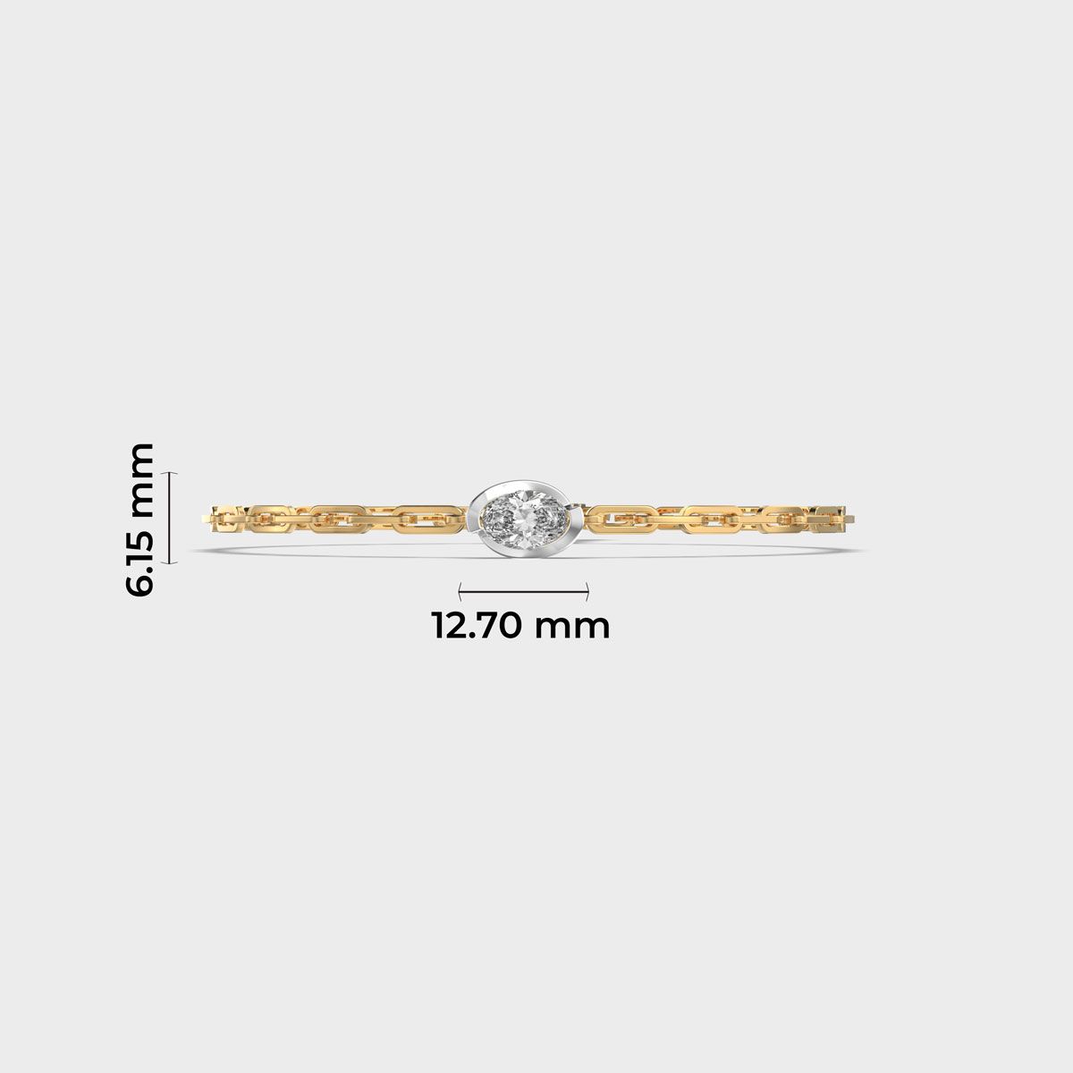 Bezel Oval Link Diamond Bracelet