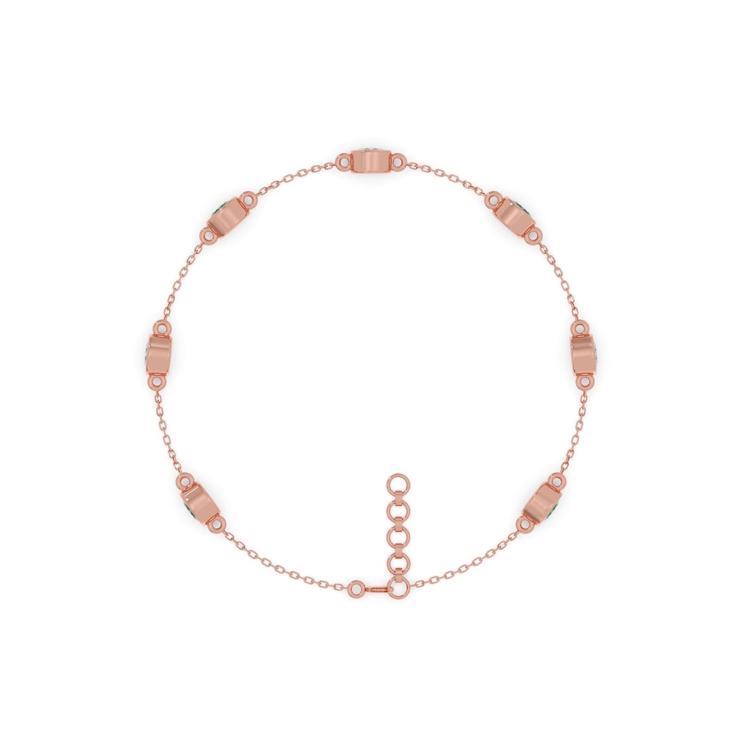 TetraGem Trio Solitaire Chain Bracelet