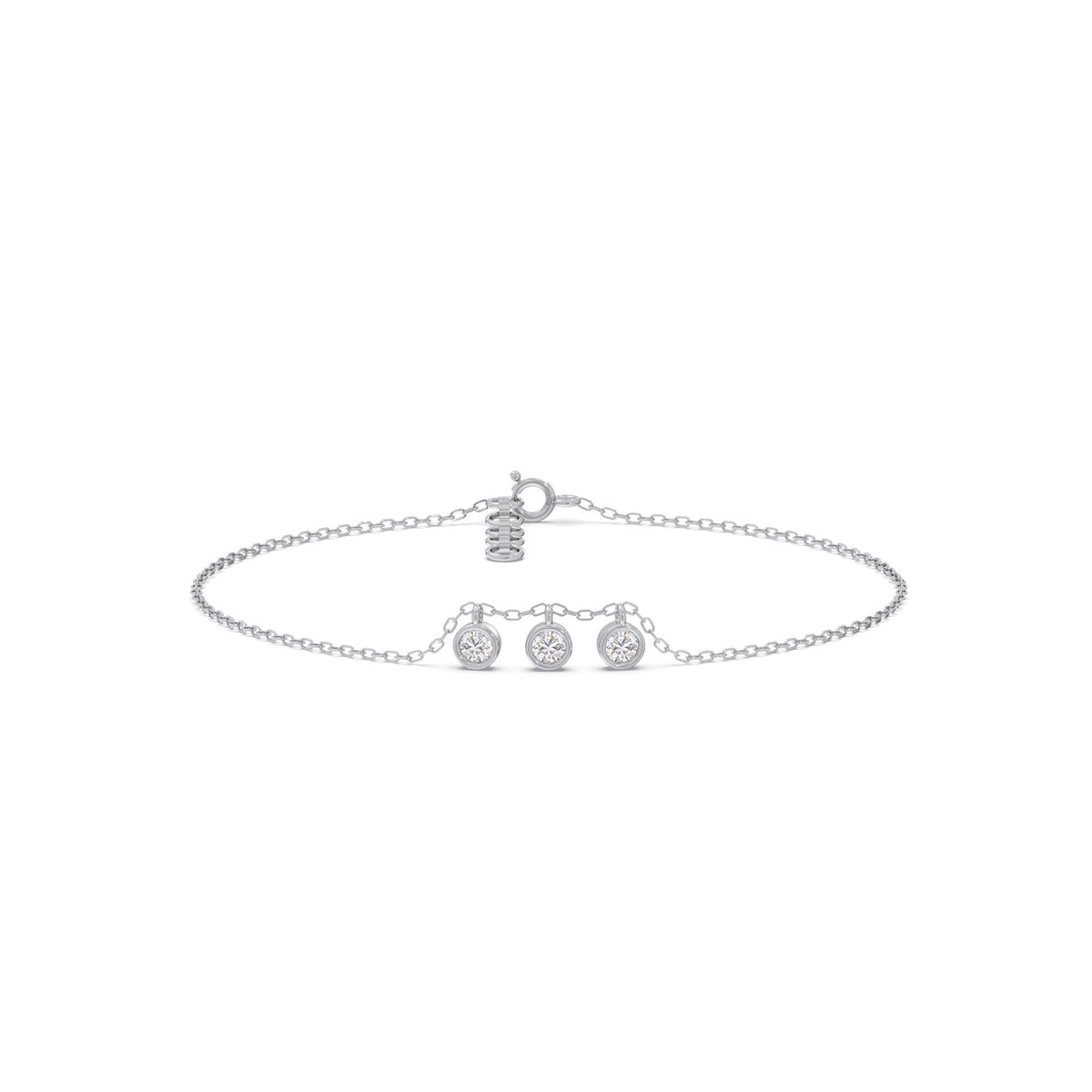 Trinity Bezel Chain Bracelet