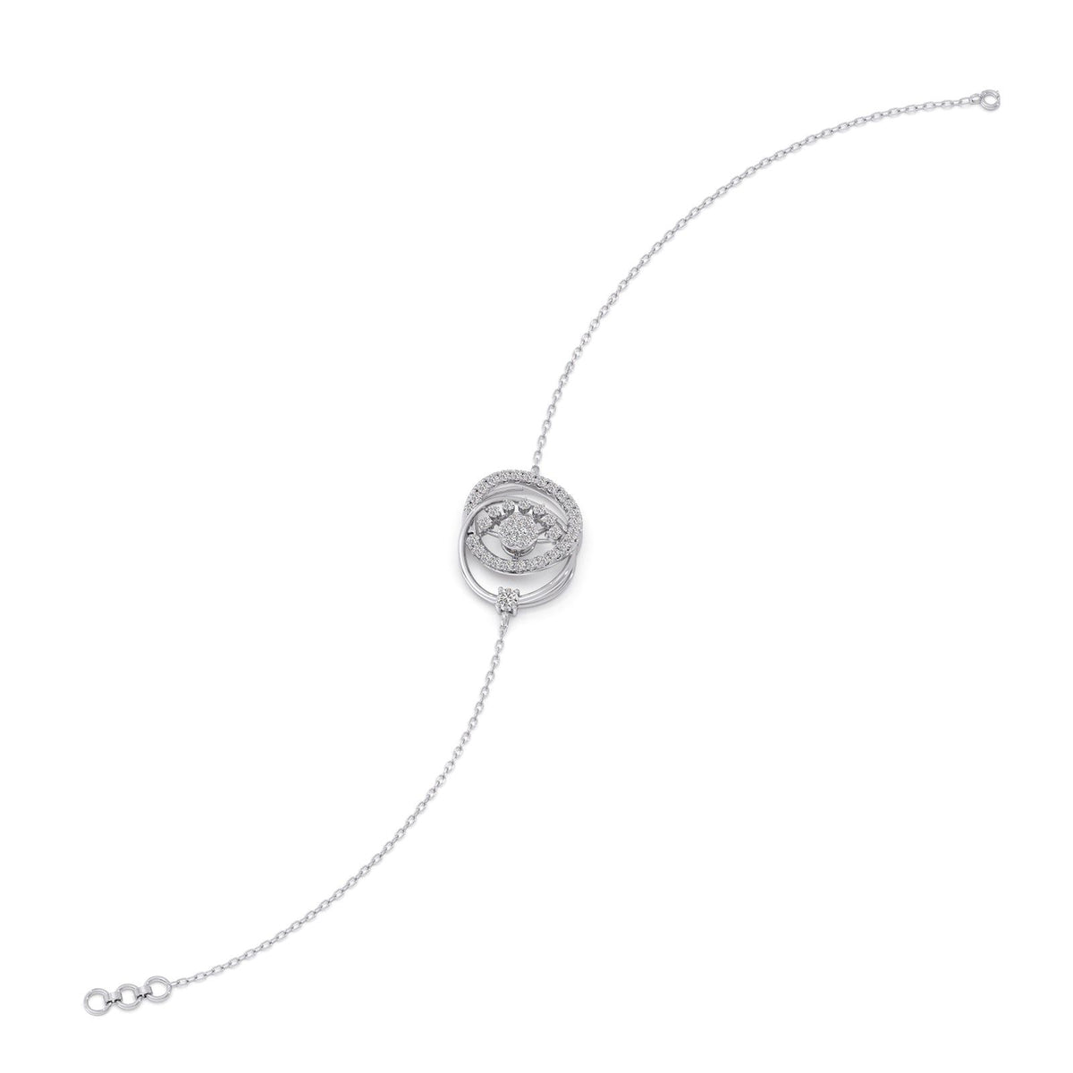 Twin Circle Inter Looped Diamond Bracelet