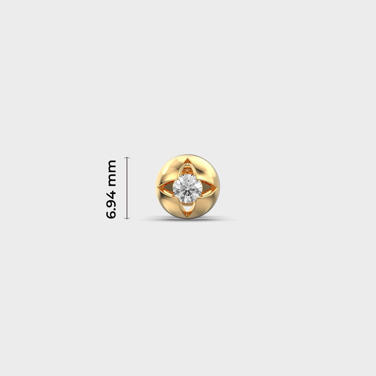 Flower Round Diamond Stud For Men