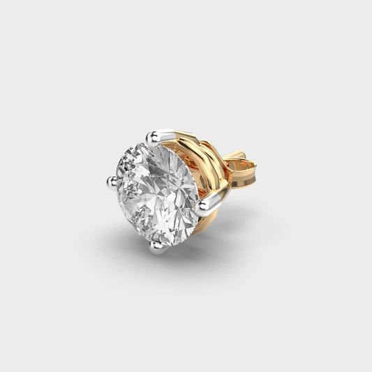 Classic Men's Round Diamond Single Stud