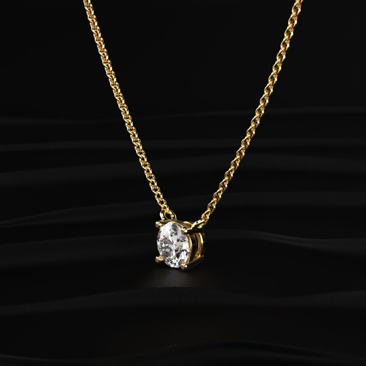 2ct Round Diamond Solitaire Necklace
