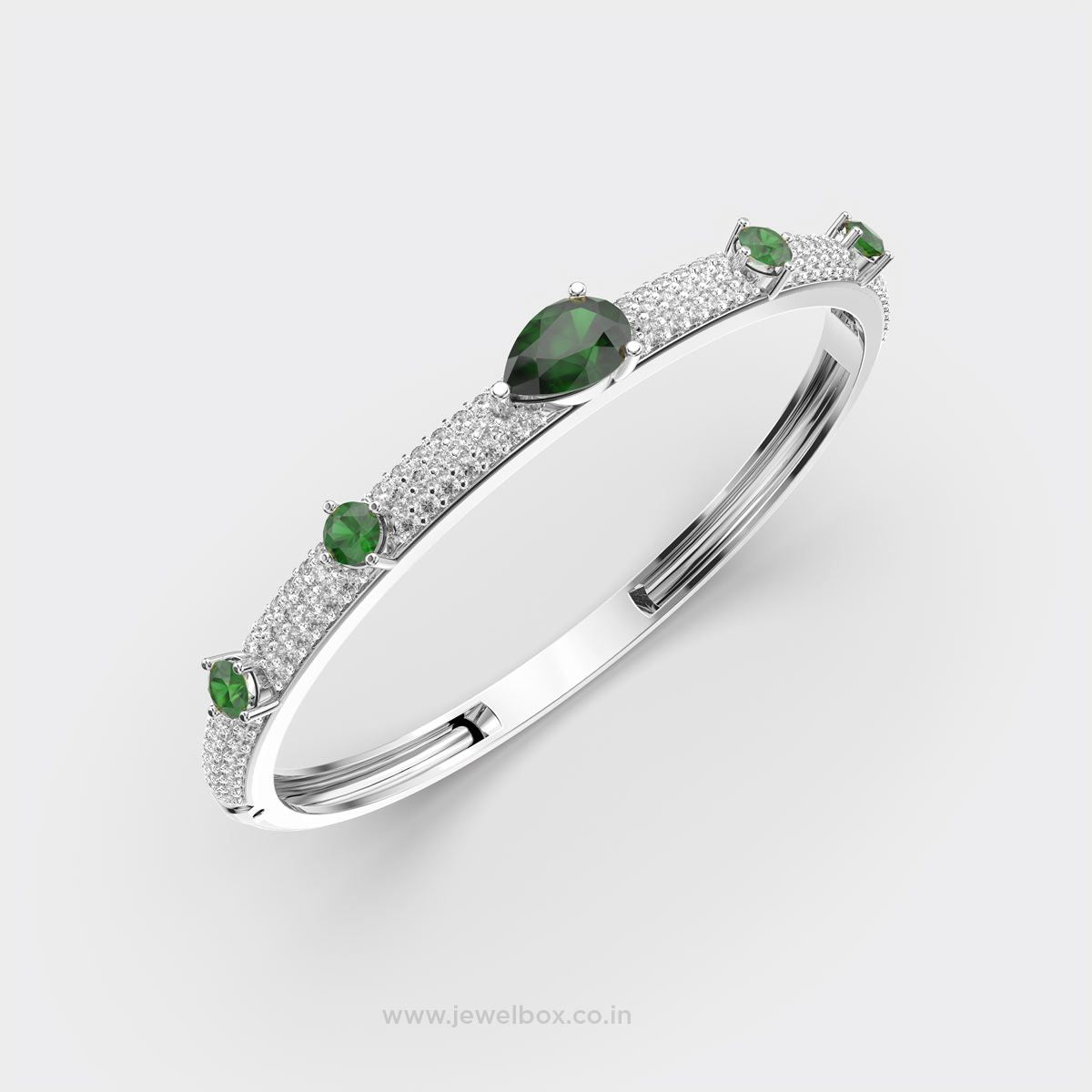 Victorian Green Stone Diamond Bracelet