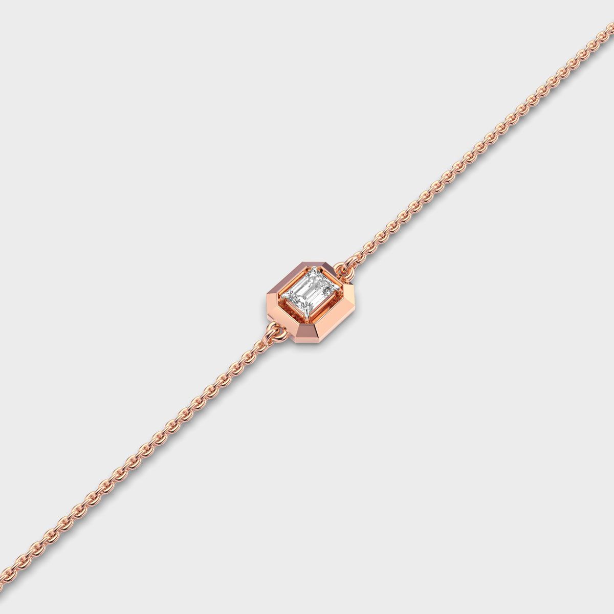 Bezel Emerald Diamond Bracelet