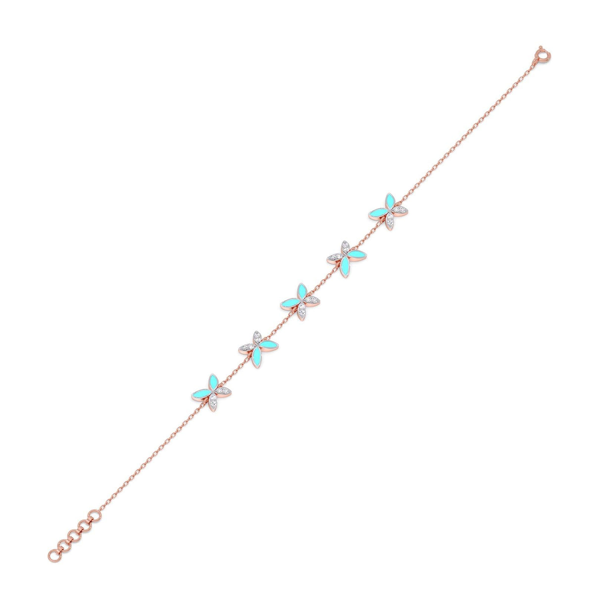 Fleur Butterfly Diamond Chain Bracelet