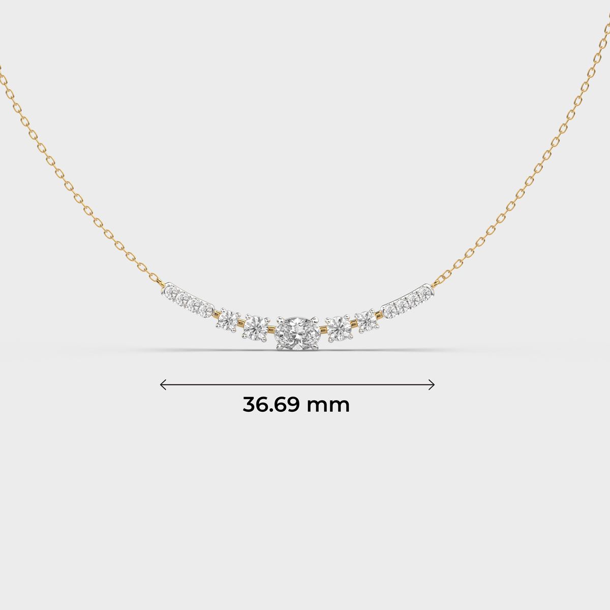 Cascade Curve Diamond Necklace