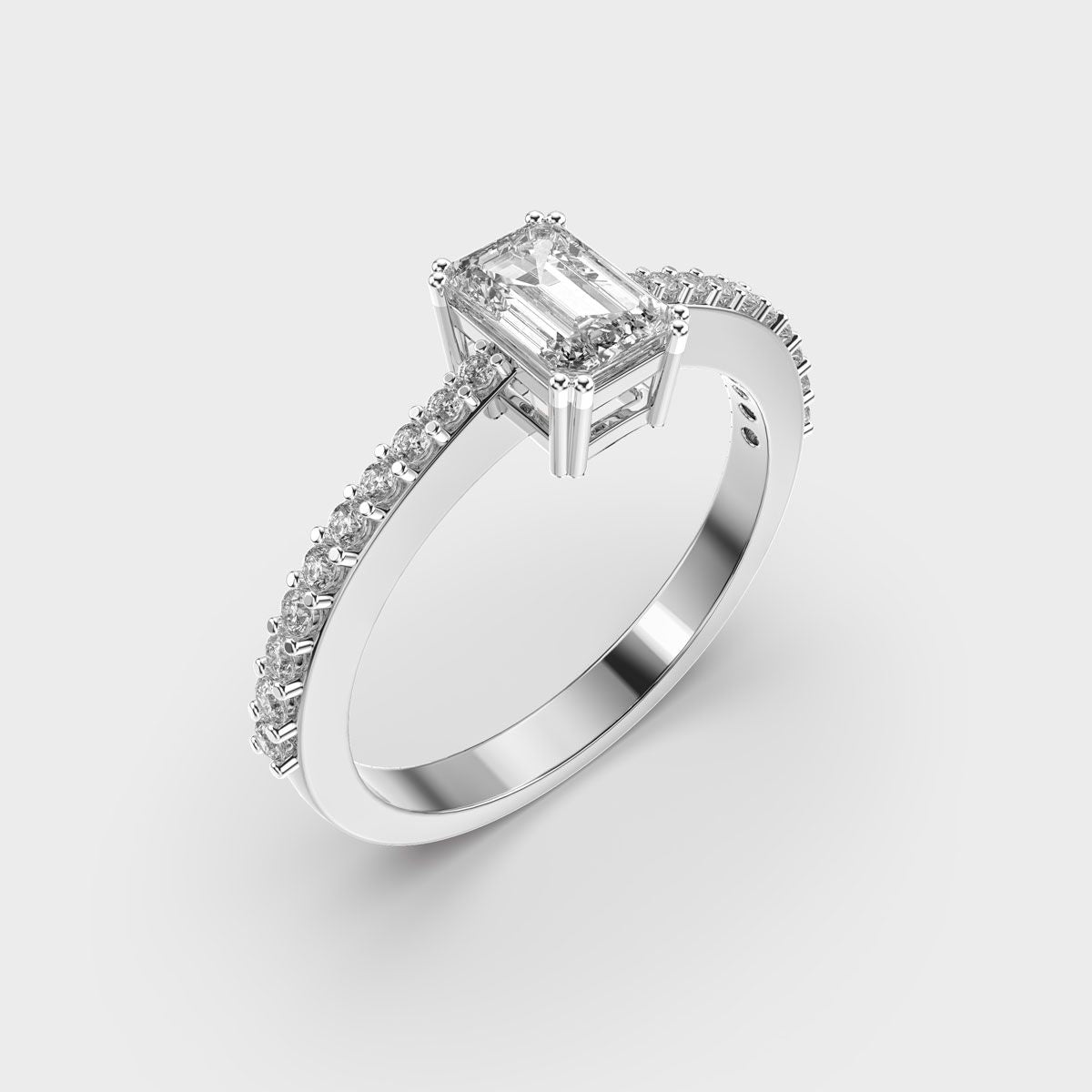 Emerald Diamond Pave Band Ring - View 12