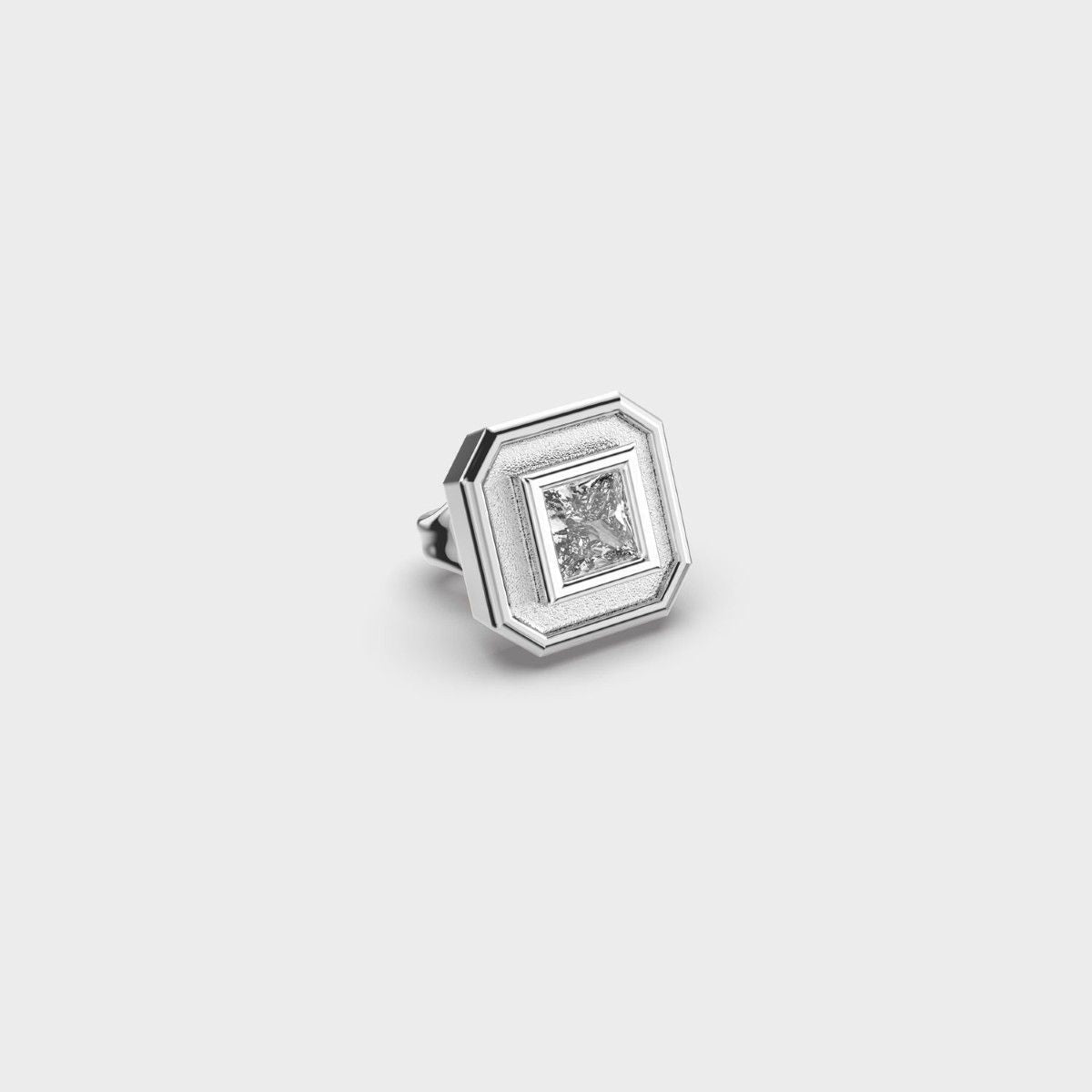 Dazzling Octagonal Princess Cut Diamond Stud For Men
