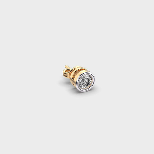 Shining Round Dot Diamond Stud For Men
