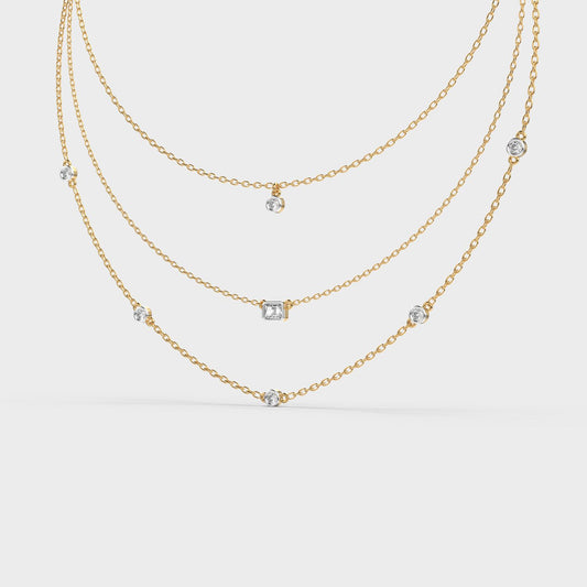 Three Layer Showcase Diamond Necklace