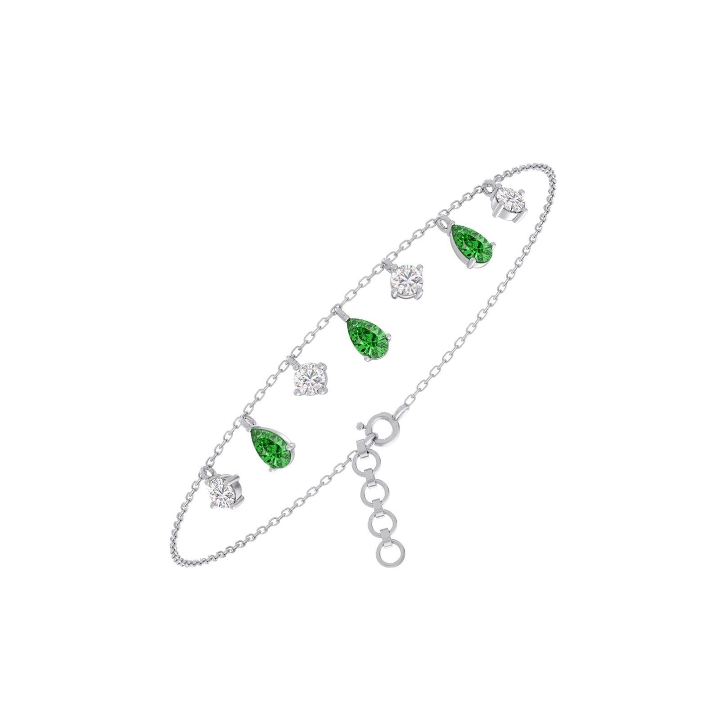 Verdant Sparkle Diamond Chain Bracelet