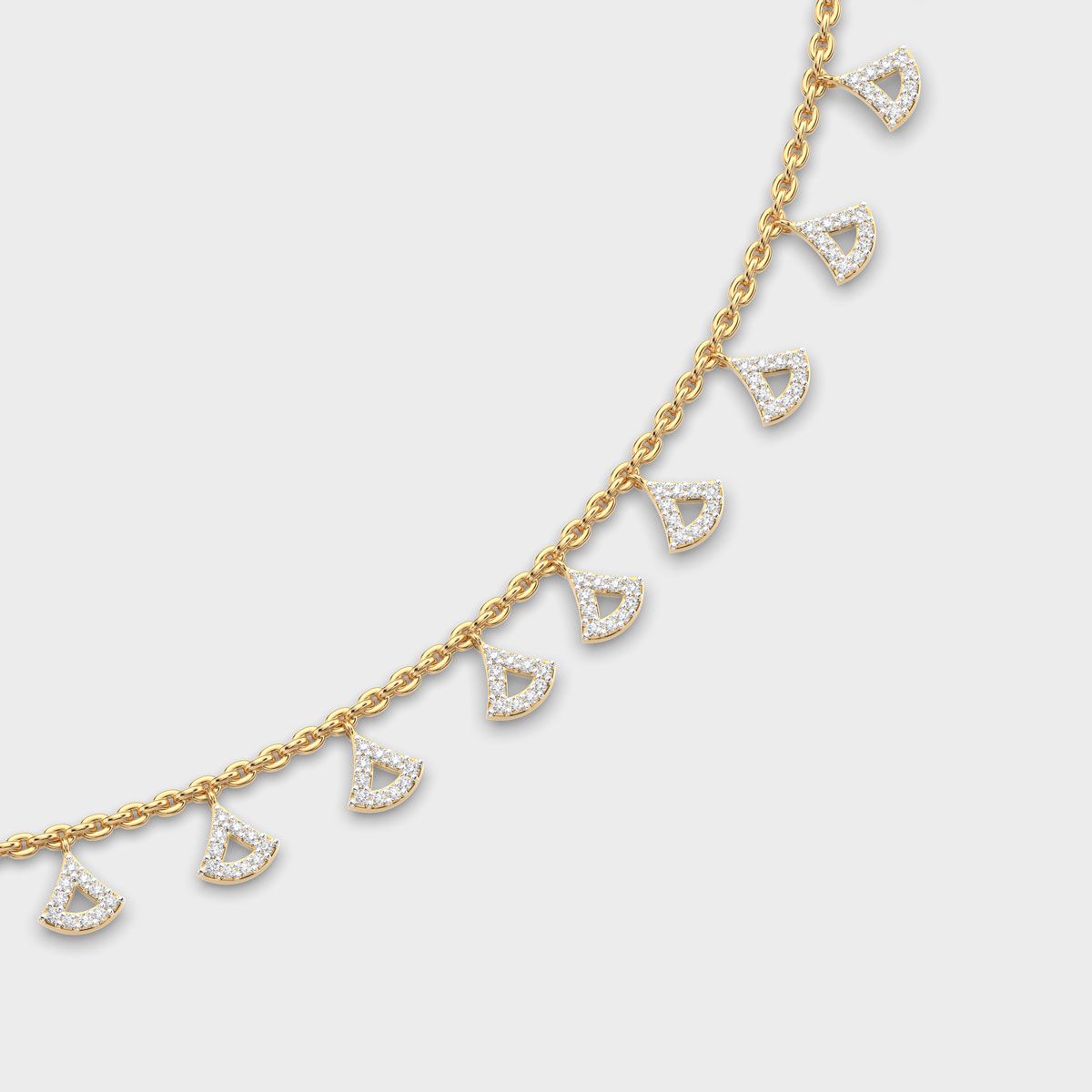 Diamond Clustered String Necklace For Women