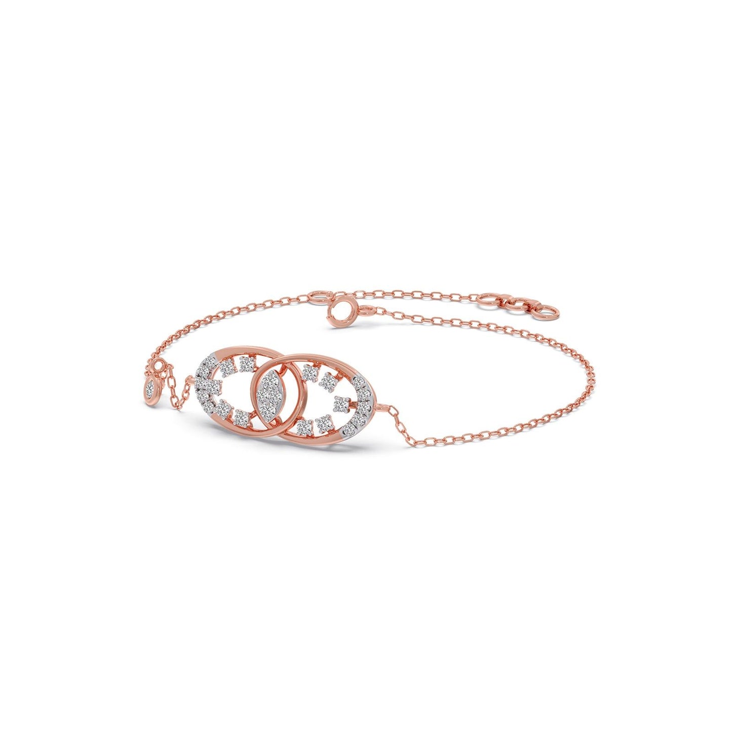 Twin Ellipse Inter Looped Diamond Bracelet