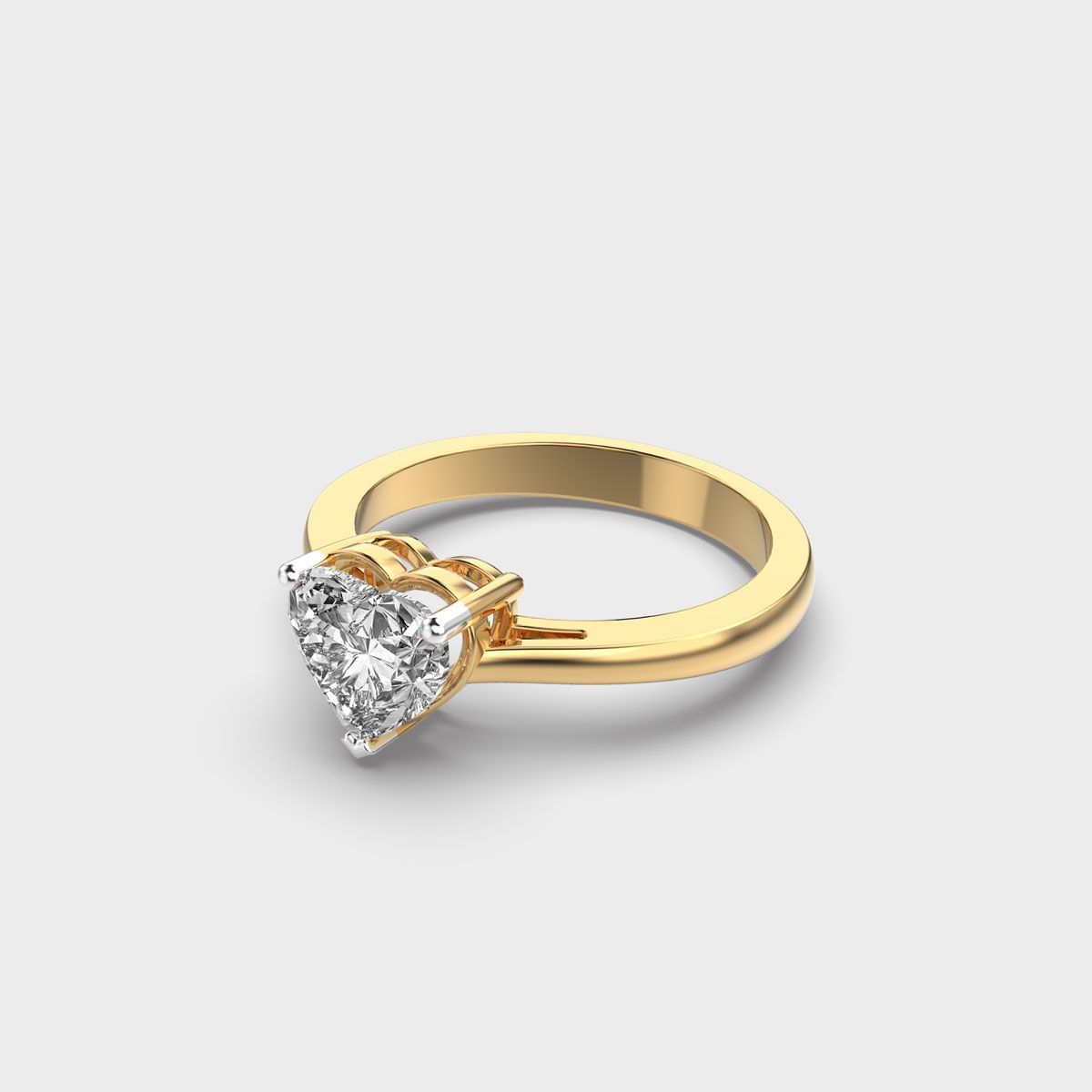 Love Me More Heart Solitaire Diamond Ring - View 3