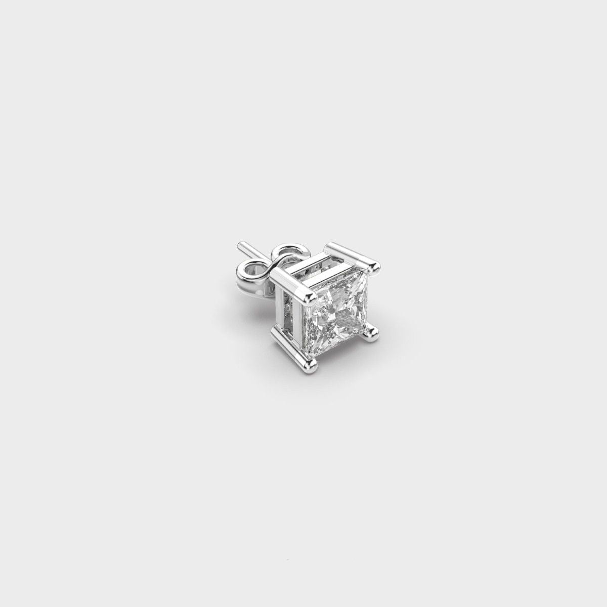 Princess Cut Diamond Drift Stud
