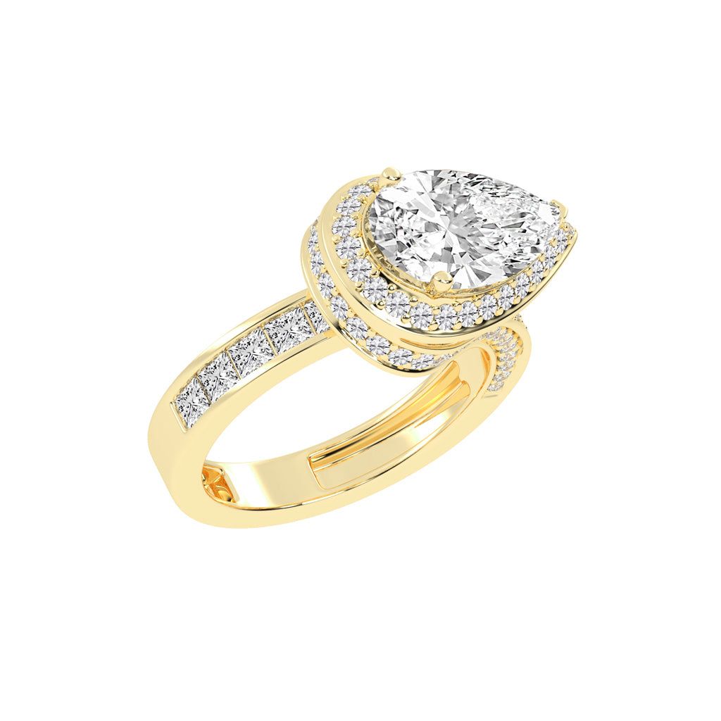 Luminous Wave Diamond Solitaire Ring