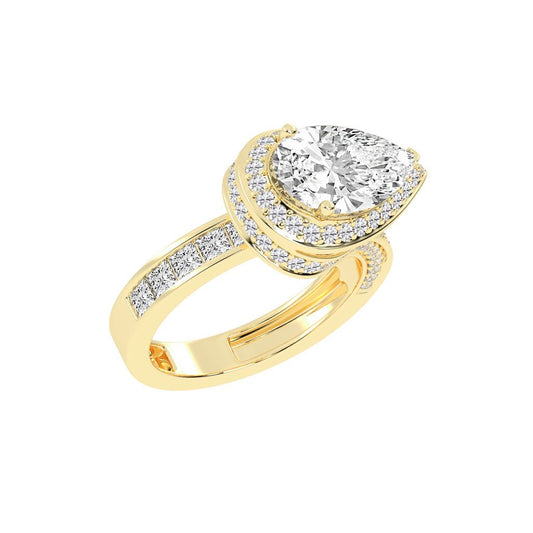 Luminous Wave Diamond Solitaire Ring