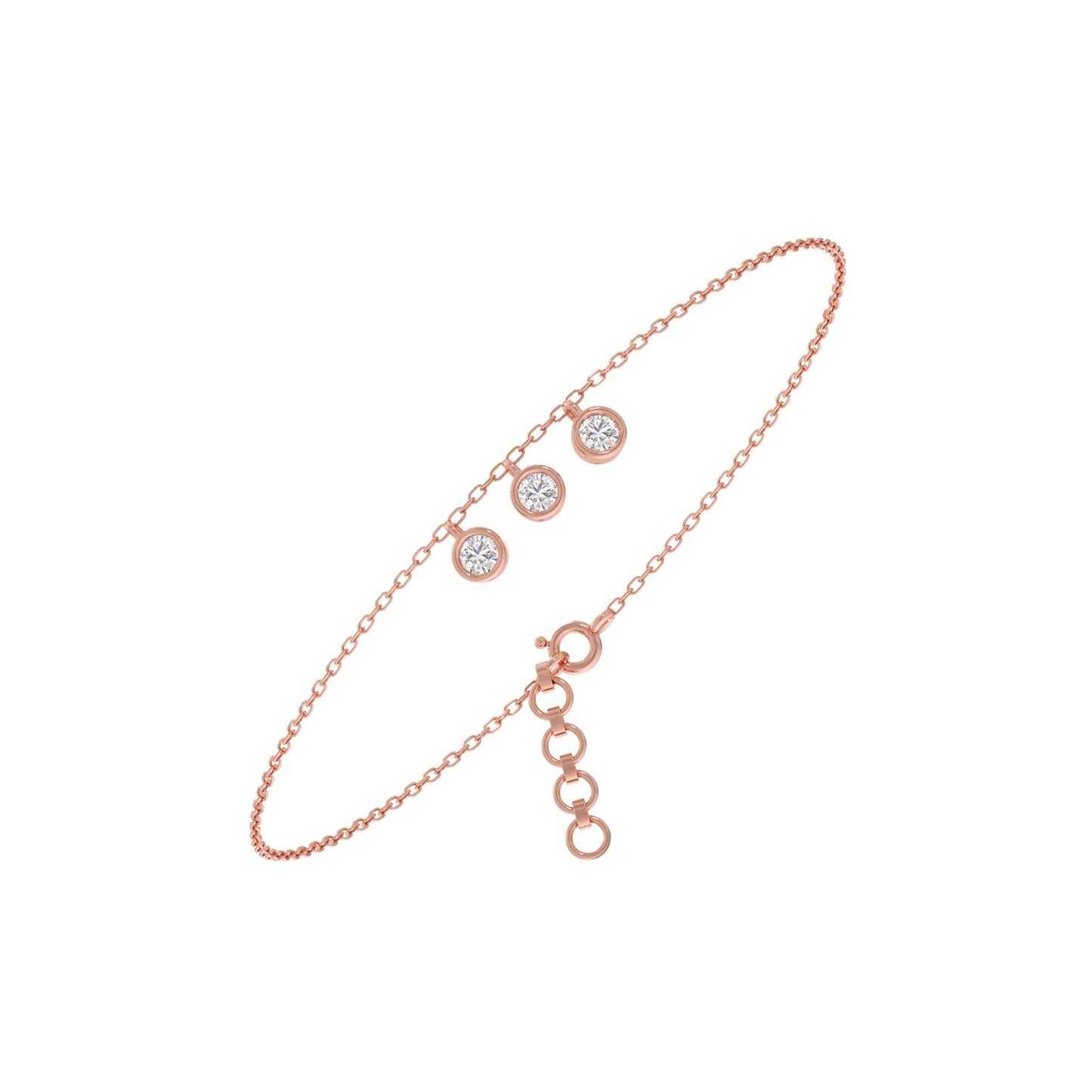 Trinity Bezel Chain Bracelet