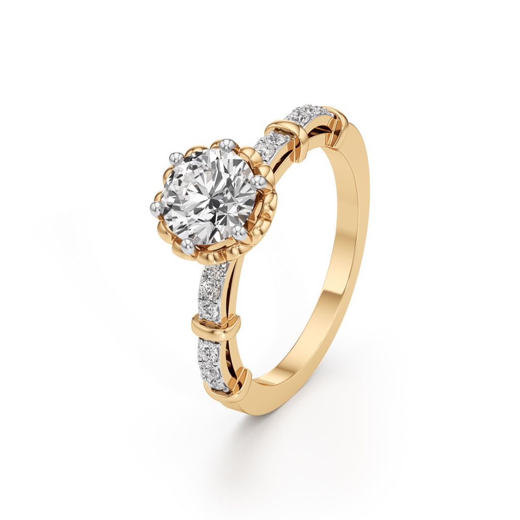Aurora Crown Solitaire Ring