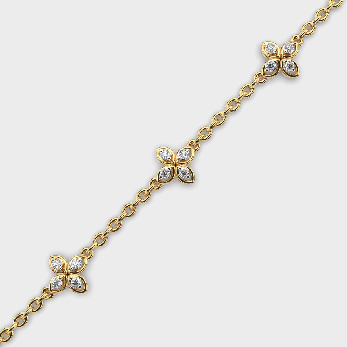 Soft Weave Flower Diamond Bracelet