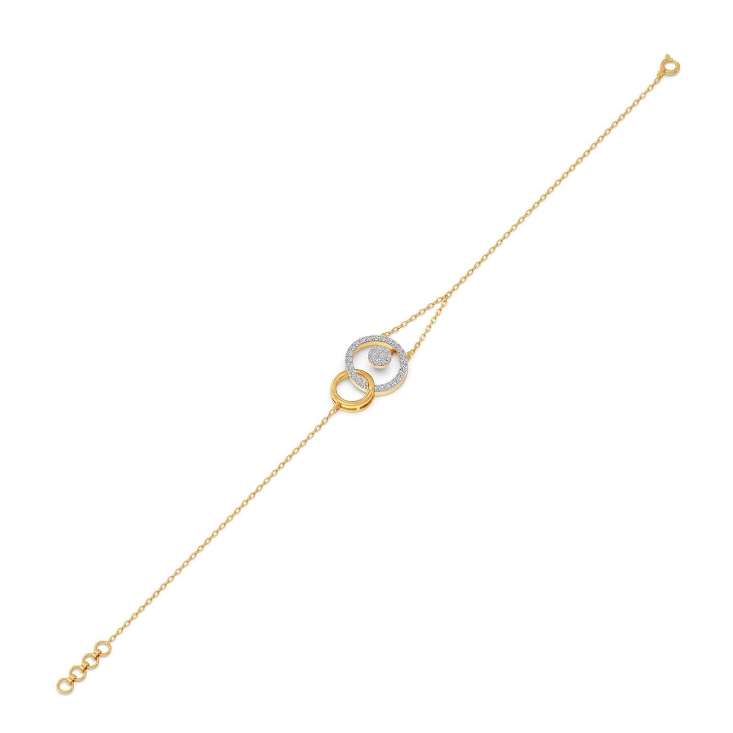 Geo Linked Round Diamond Bracelet