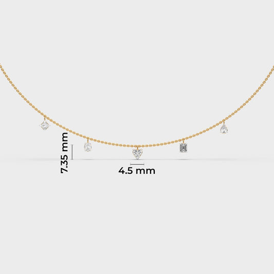 Five Shape Charm Diamond Necklace