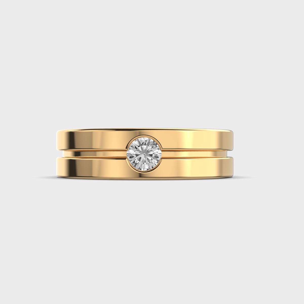 Dual Band Diamond Ring For Men - View 10