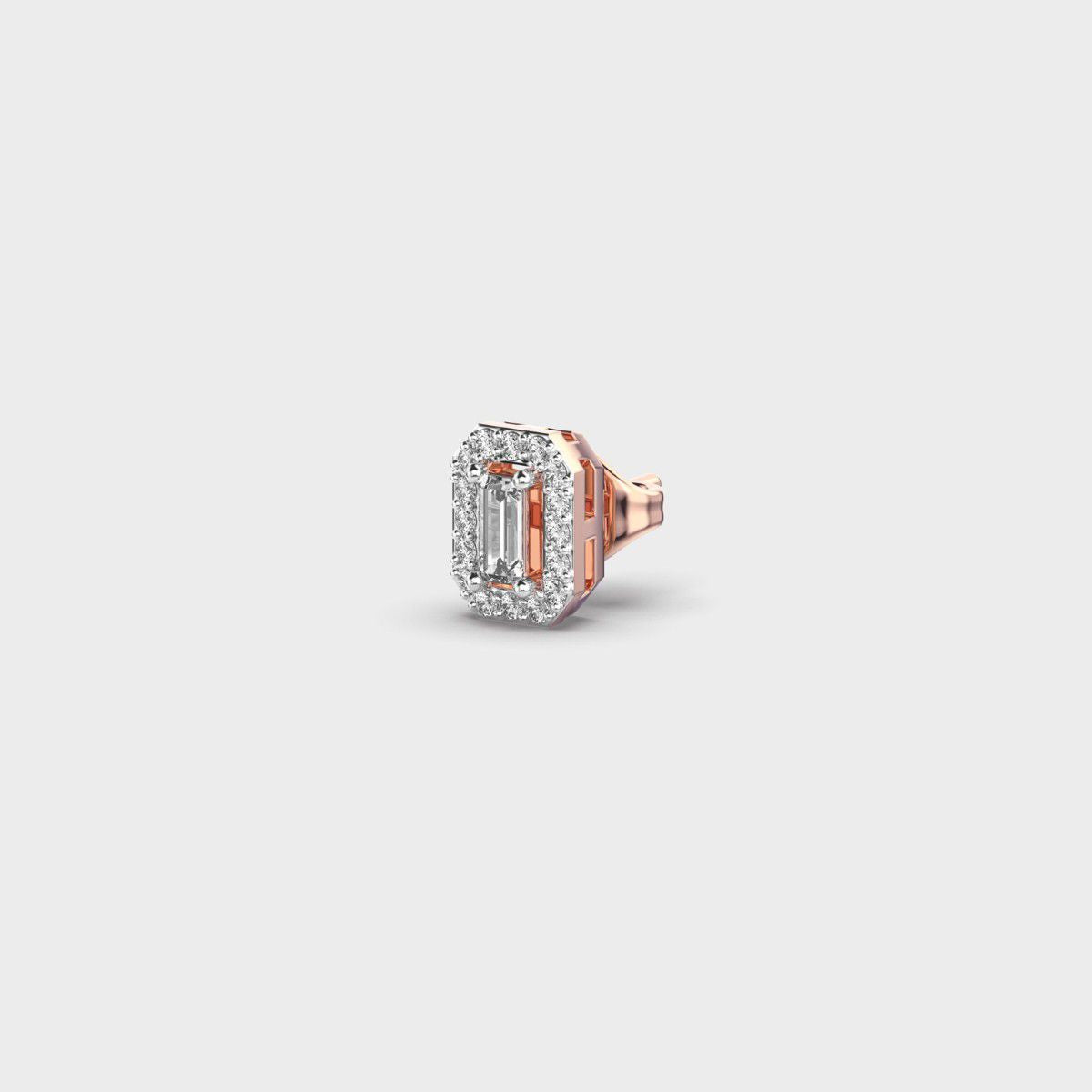 Shimmering Octagonal Dual Diamond Stud For Men