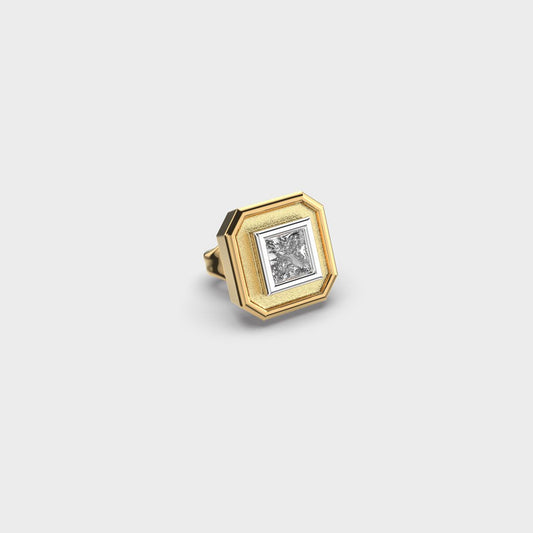 Dazzling Octagonal Princess Cut Diamond Stud For Men