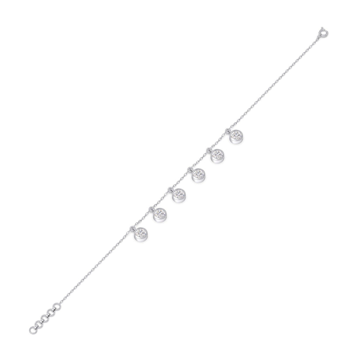 Orbit Line Diamond Chain Bracelet