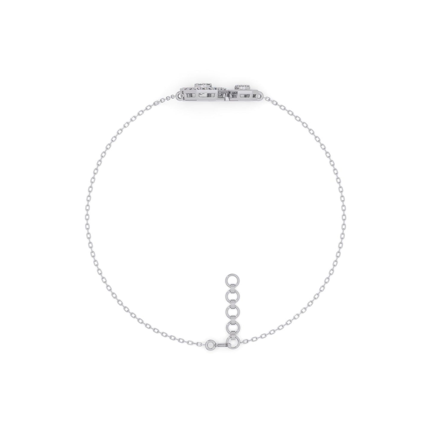 Dual Octagon Cluster Diamond Bracelet