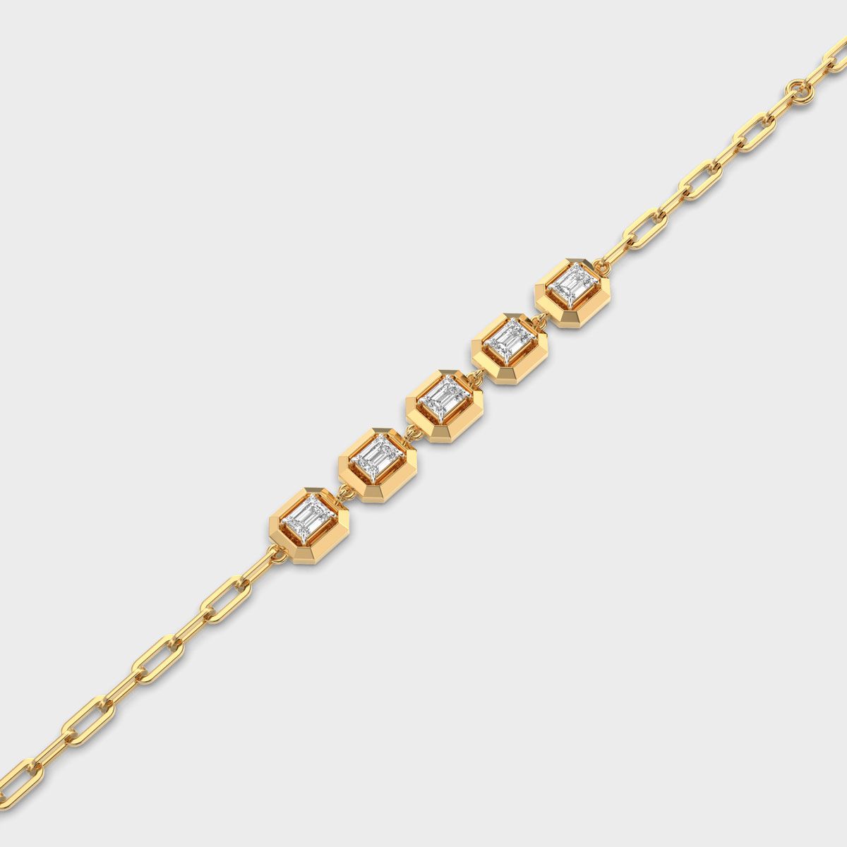Octagon Bezel Emerald Diamond Bracelet