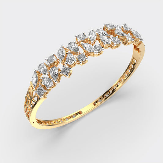 Fairytale Pear Cut Diamond Bangle Bracelet