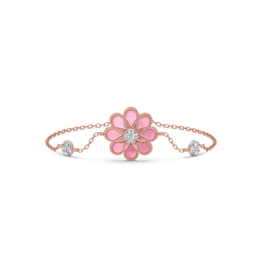Pink Petal Bloom Diamond Kids Bracelet