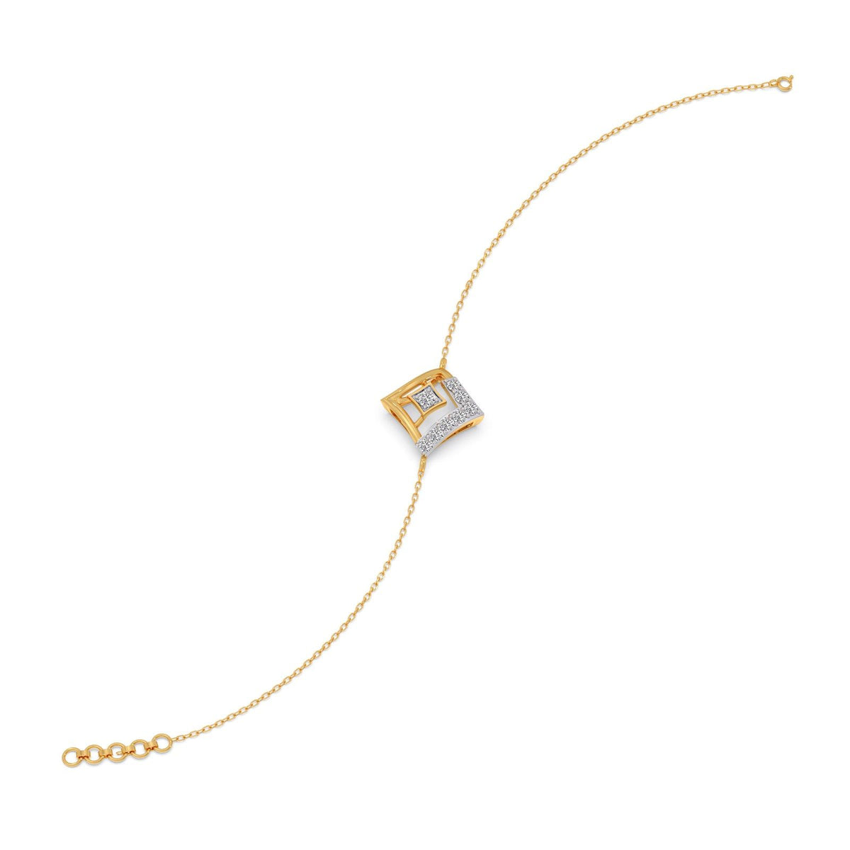 Rhombus Sparkle Diamond Chain Bracelet