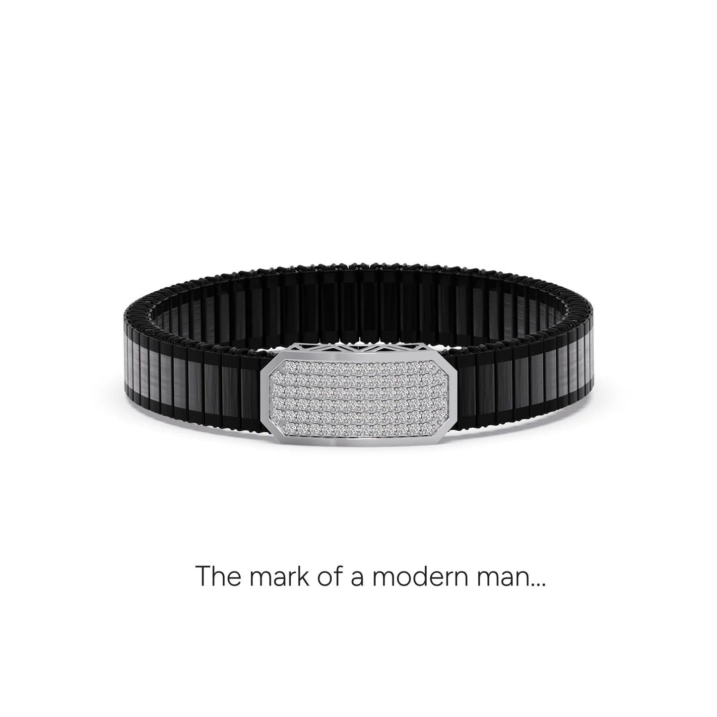 Vertex Shield Pave Diamond Men's Bracelet
